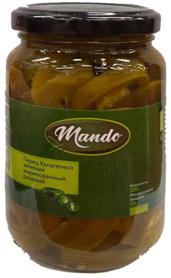 Mando (Египет) перец халапеньо зеленый маринованный 335 гр.