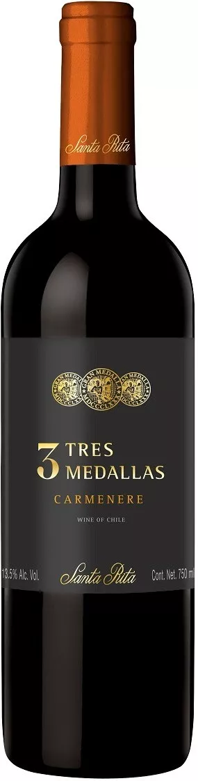 карменер 3 трес медальяс санта рита вино згу сухое красное (3 tres medallas carmenere) фото - магазин Krasnikov Wine