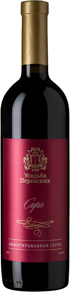 усадьба перовских лимитированная серия сира вино сухое красное 0,75 л (usadba perovskih syrah limited series) фото - магазин Krasnikov Wine