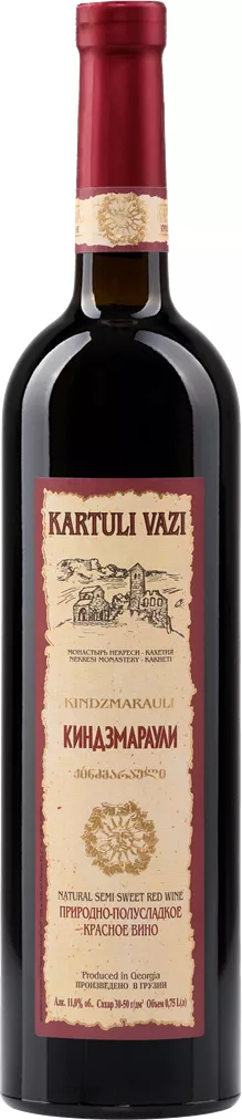 картули вази киндзмараули кахетия вино полусладкое красное 0,75 л. (kartuli vazi kindzmarauli) фото - магазин Krasnikov Wine