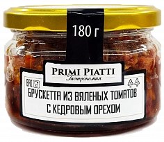 Фото PRIMI PIATTI Брускетта из вяленых томатов с кедровым орехом, 180 г.