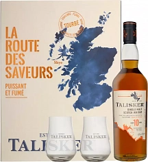 Фото Талискер 10 лет виски набор с 2 бокалами (Talisker 10 Years Old with 2 glasses in gift box)
